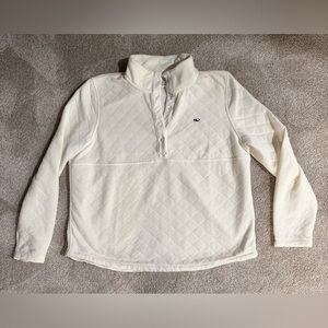 Vineyard Vines Women’s Cream Quilted Pullover Size Large